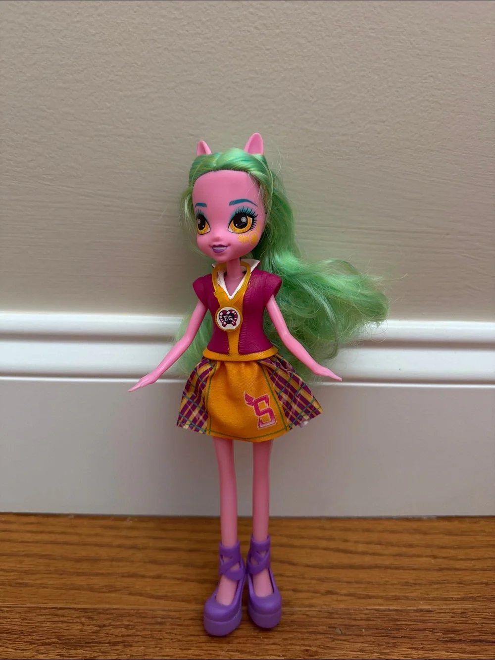 Equestria Girl Doll- Lemon Zest/Pink & Green Fashion Doll with Yellow Plaid Skir